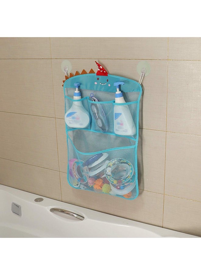 Free Swimming Baby Bath Toy Organizer Set,Quick Drying Mesh Net For Toddler Bathtub Games Holder (Blue)  - Image 3