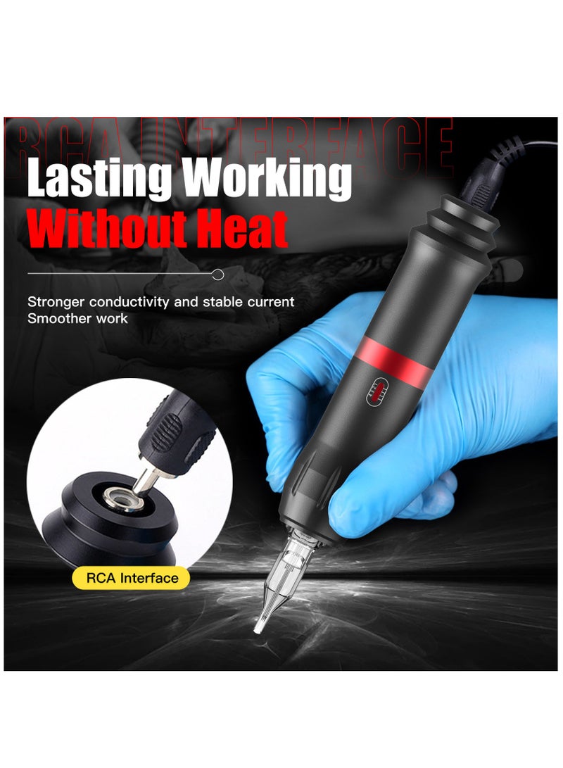 Hihonor مسدس وشم لاسلكي، مجموعة ماكينة وشم لاسلكية مع 10 قطع من خراطيش إبر مختلفة، مسدس وشم لاسلكي لفنان الوشم مع حقيبة حمل محمولة، ضمادة للعناية بعد الوشم - Image 3