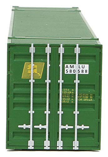 Walthers SceneMaster HO Scale Model of Alaska Marine Lines (Green, Yellow) 53' Singamas Corrugated Side Container - Image 4