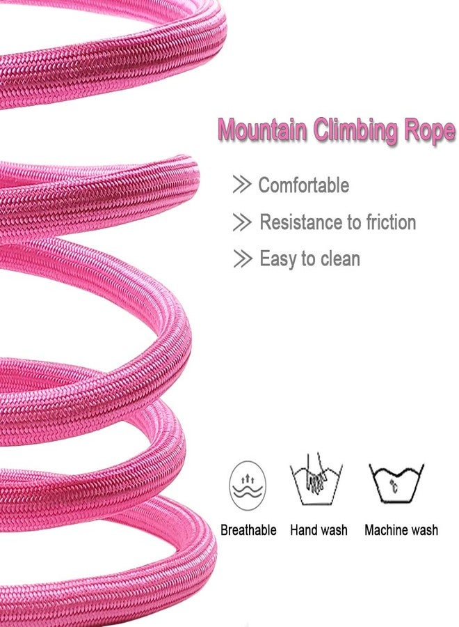 MayPaw 4/6 /8/10 FT Dog Leash, Classic Solid Colors, Strong Nylon Rope Dog Leash Reinforced with Leather Tailor Connection Heavy Duty Silver Clasp (Pink, 8ft*1/2") - Image 2