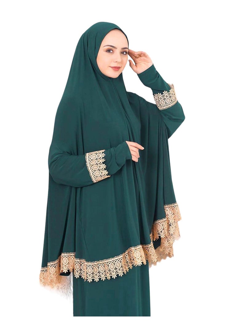 OLUDENIZ Women’s Two-Piece Prayer Dress – Cool Lycra Fabric – Full Modest Coverage – Fits Most Sizes – Turkish Quality – Perfect Gift Option - Image 1