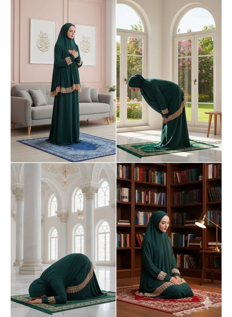 OLUDENIZ Women’s Two-Piece Prayer Dress – Cool Lycra Fabric – Full Modest Coverage – Fits Most Sizes – Turkish Quality – Perfect Gift Option - Image 2