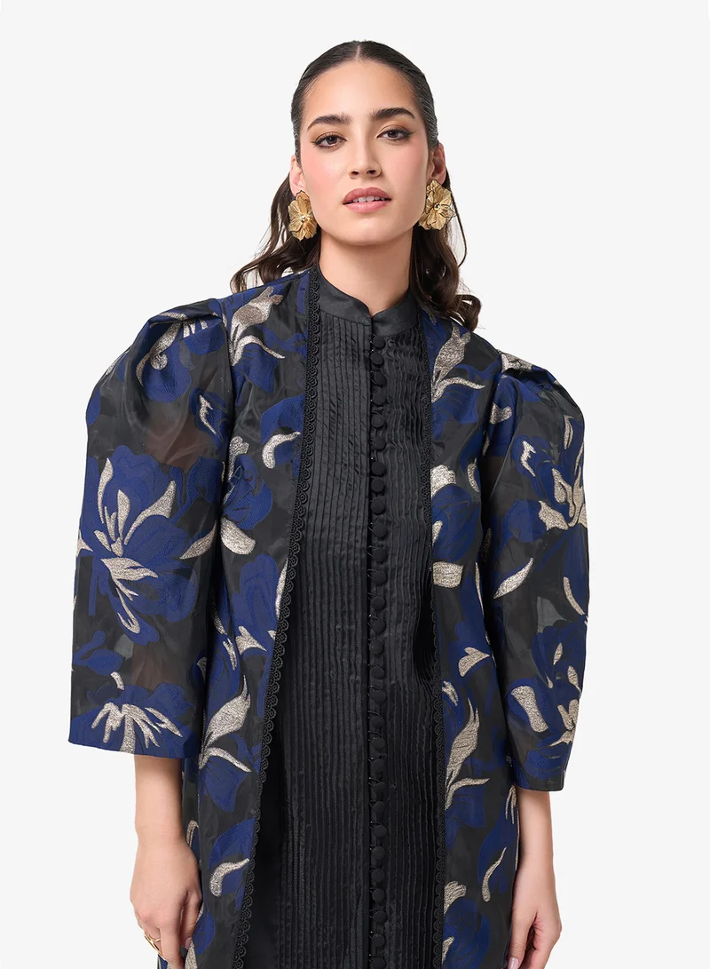 Threadz by Ajooni Flared Sleeve Printed Midi Dress