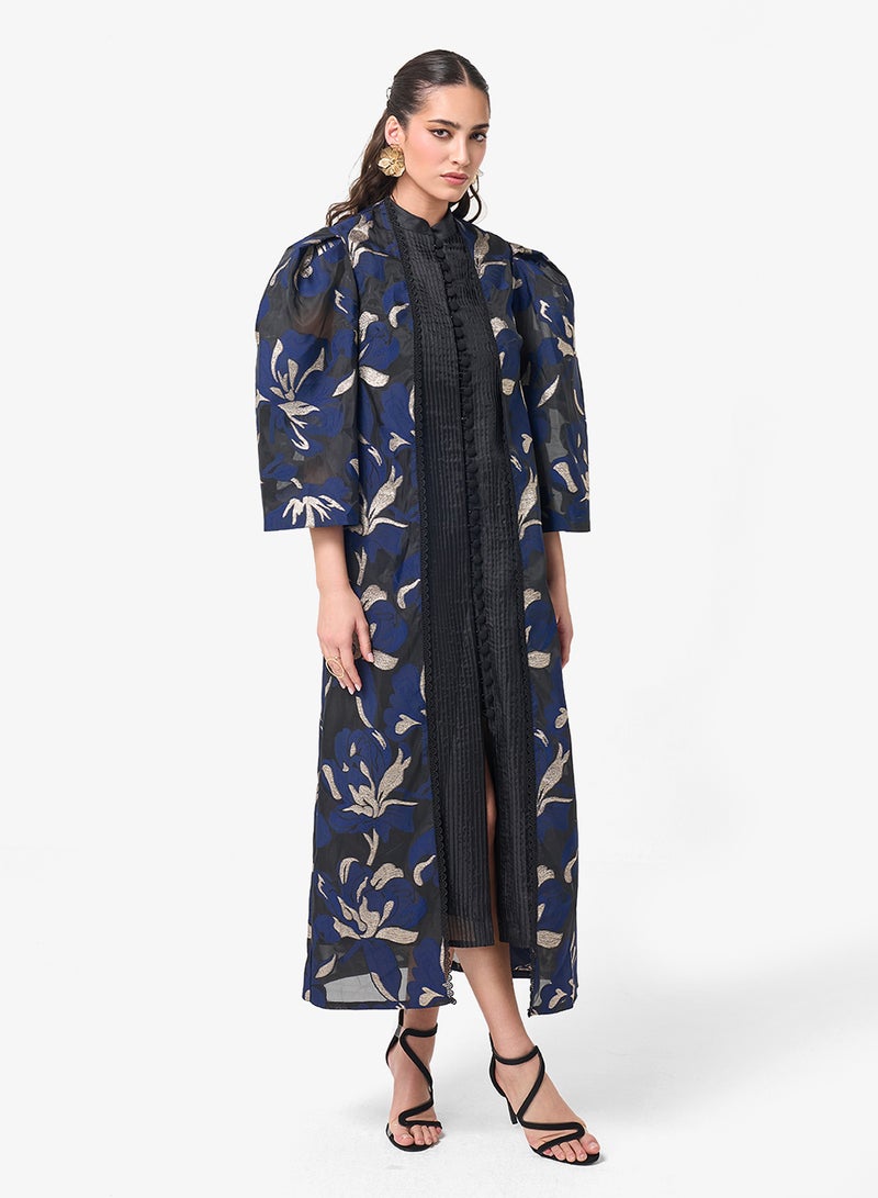 Threadz by Ajooni Flared Sleeve Printed Midi Dress - Image 4