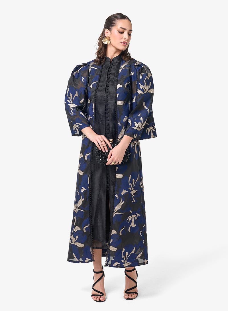 Threadz by Ajooni Flared Sleeve Printed Midi Dress - Image 1