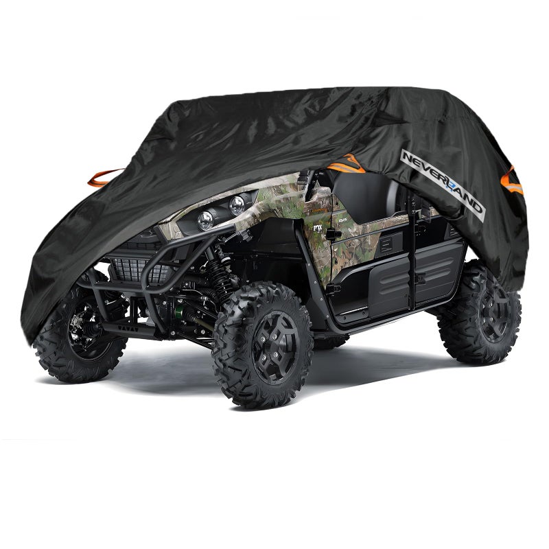 NEVERLAND UTV Cover Heavy Duty Ranger Cover Waterproof 46 Seater Side by Side Covers 4 Door All Weather Storage Reflective Strip Compatible with Polaris RZR XP Can Am Defender Maverick Yamaha SxS