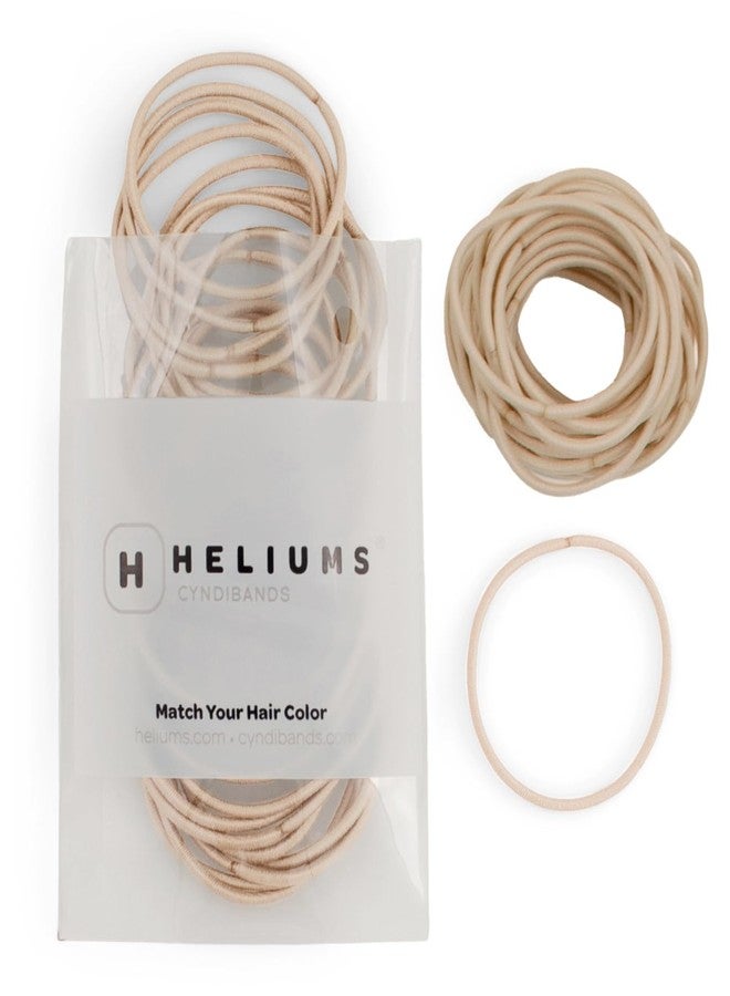 Heliums رباطات شعر هليوم الرقيقة - بلون البيج الأشقر - رباطات شعر 2 مم للشعر الرقيق، 1.75 بوصة، تثبيت متوسط بدون ضرر لمربعات الشعر - 40 قطعة - Image 1