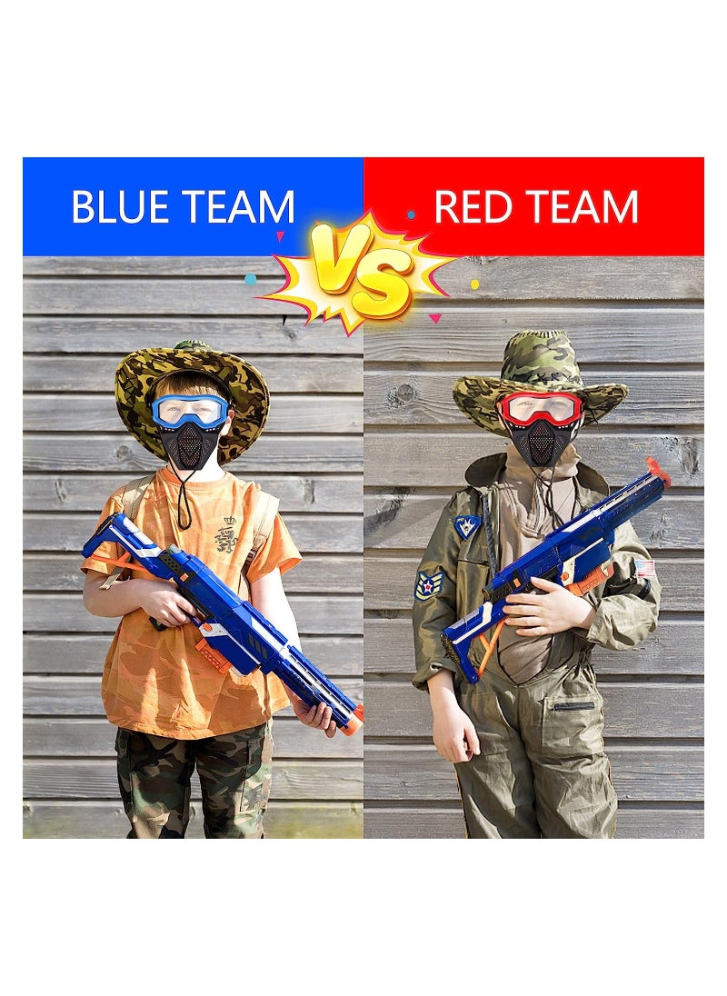 KASTWAVE - Tactical Mask with Goggles, Full Mask Protect Eyes Compatible with Nerf Rival, Apollo, Zeus, Khaos, Atlas, Artemis Blasters Rival Mask, for Kids CS Airsoft Shooting Game, 2 PCS - Image 1