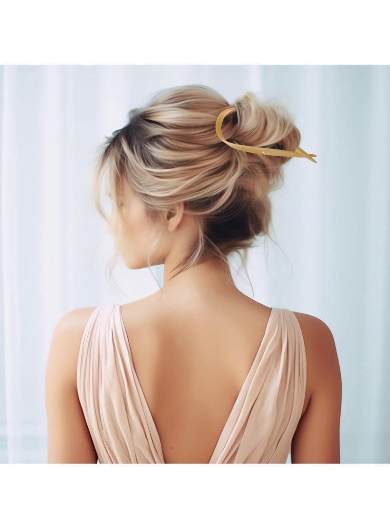 أوزيغالور 4 قطع دبابيس شعر على شكل حرف U دبابيس شعر على شكل حرف U مشبك شعر على شكل كعكة فرنسية، مشابك شعر للشعر الطويل - Image 2