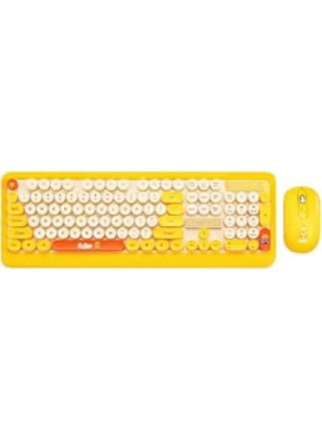 Wireless Keyboard & Mouse Combo – 2.4GHz with Retro Round Keycaps – Stylish & Comfortable Set for Daily Use - Image 1