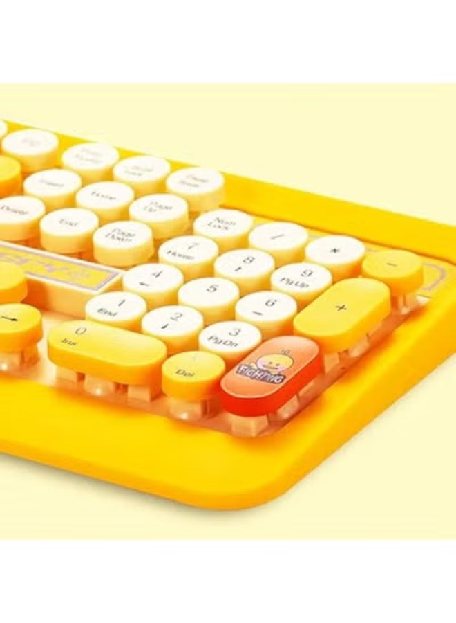 Wireless Keyboard & Mouse Combo – 2.4GHz with Retro Round Keycaps – Stylish & Comfortable Set for Daily Use - Image 2