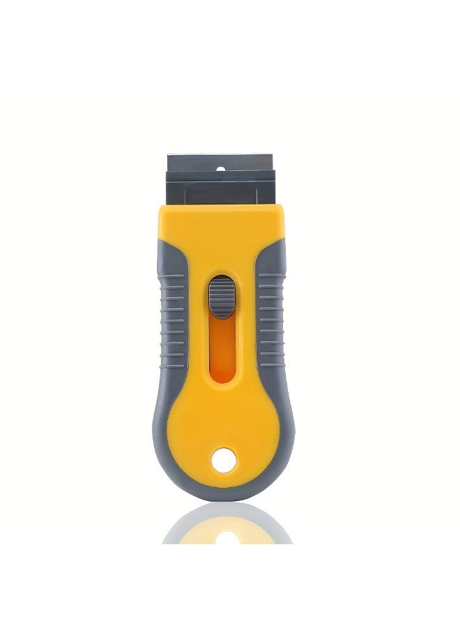 Razor Blade Scraper with 10 Extra Blades: Multi-Surface Cleaning Tool for Glass, Ceramic Cooktops, Ovens, Glass Top Stoves and Foot - Removes Burned-On Food, Tough Stains, Dirt, Stickers, and Paint  - Image 1