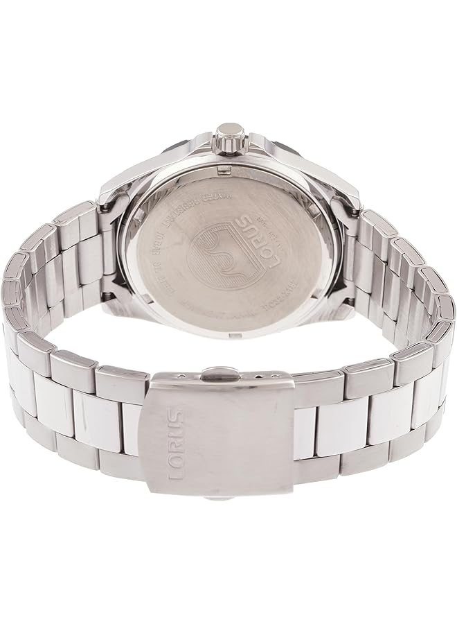 لوراس ساعة كوارتز أنالوج بمينا أسود من أشعة الشمس للرجال، مصنوعة من الفولاذ المقاوم للصدأ، طراز Rh923Nx9 - Image 2