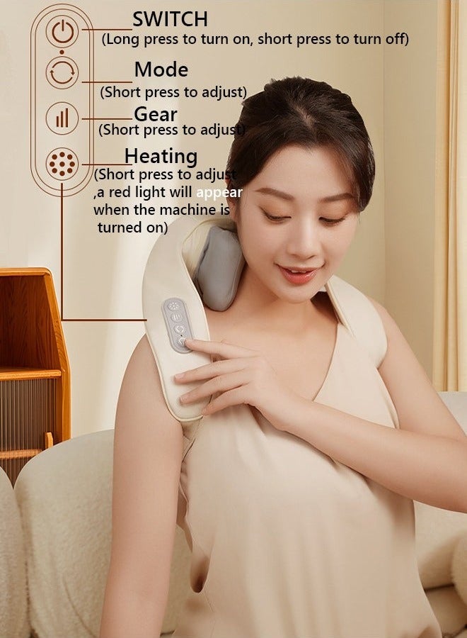 Bukela Mini Kneading Neck Massager Shoulder And Neck Hot Compress Massager Trapezius Massage Free Hands  - Image 3