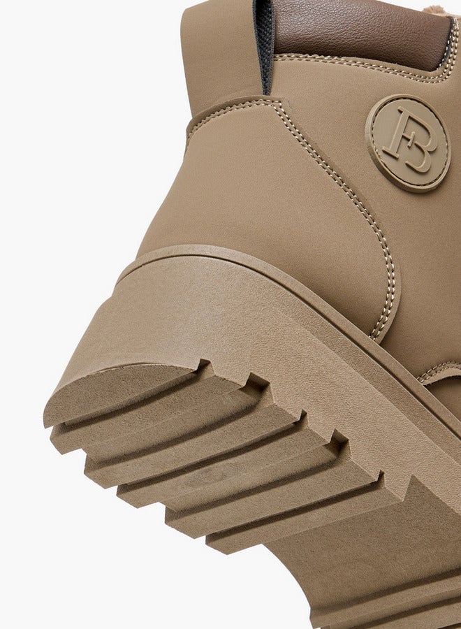 Flora Bella By Shoexpress Panelled Ankle Boots with Lace-Up Closure - Image 5