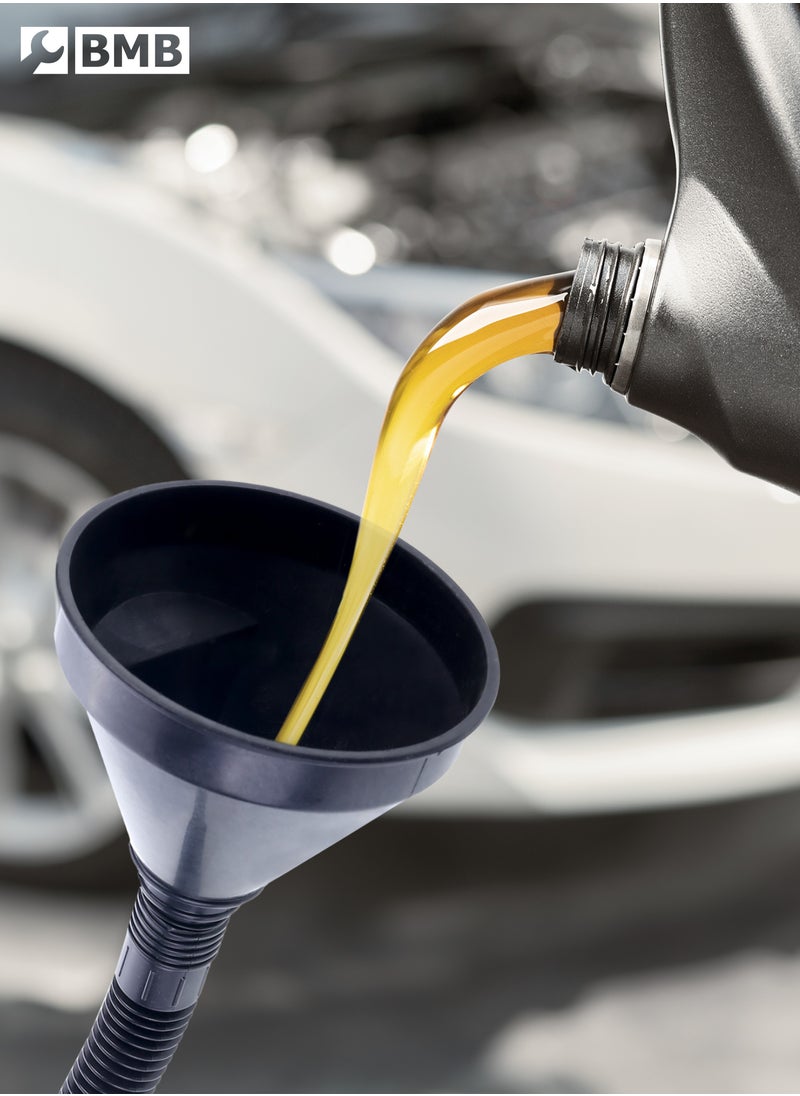 LAWAZIM - Lubricant Funnel - 140mm - Wide Mouth Spill-Proof Plastic Funnel with Flexible, Extendable Spout for Precise Refills - Ideal for Engine Oil, Transmission Fluid, Coolant, Gear Oil, and Household Liquids - Image 1