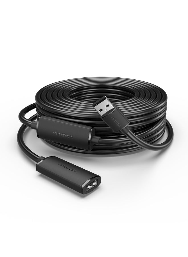 VENTION USB 2.0 Type-A Male to Type-A Female Active Extension Cable 5M Black Model# CBKBJ - Image 1
