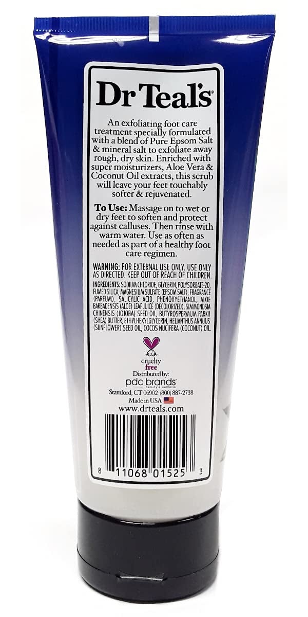 Dr Teal's Dr. Teals Softening Remedy Coconut Oil Foot Scrub Gift Set (2 Pack, 6oz ea.) - Essential Coconut Oils & Aloe Vera Replenish and Moisturize Dry, Damaged Skin - Blended with Pure Epsom Salt - Image 2