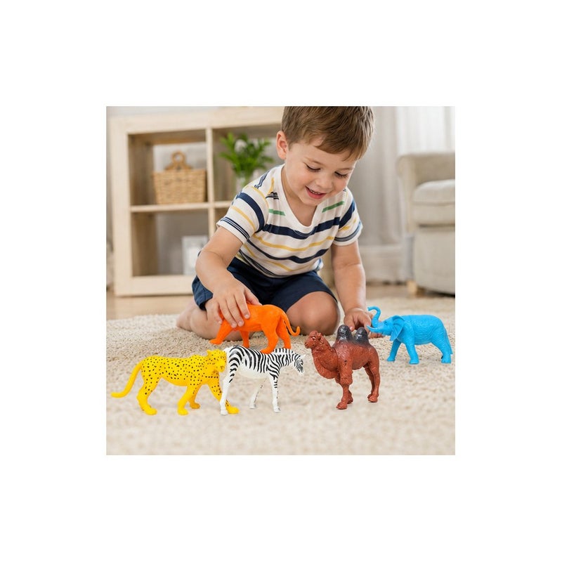 Playtime Pick | Wild Animal Toy Figures Set, Colourful Safari Wildlife Models for Kids, 8 Piece - Image 3