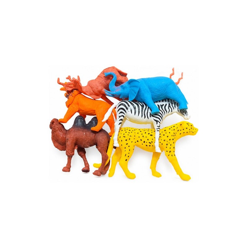 Playtime Pick | Wild Animal Toy Figures Set, Colourful Safari Wildlife Models for Kids, 8 Piece - Image 1