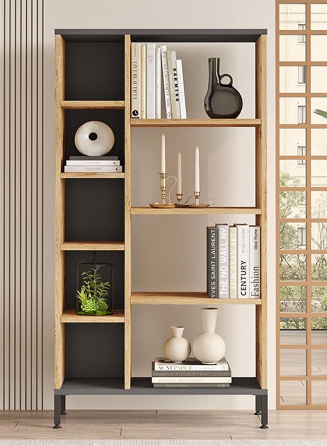 Home Canvas رف كتب ملكي من قماش المنزل، صنوبر ورمادي - Image 1