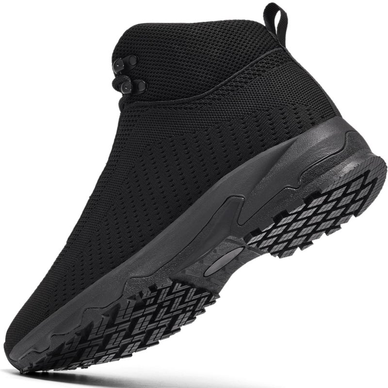SHULOOK Non Slip Work Boots for Men Slip Resistant Lightweight Kitchen Chef Shoes for Restaurant Food Service Comfy Working Shoe Ankle Support Mesh Walking Footwear Black 8 - Image 3