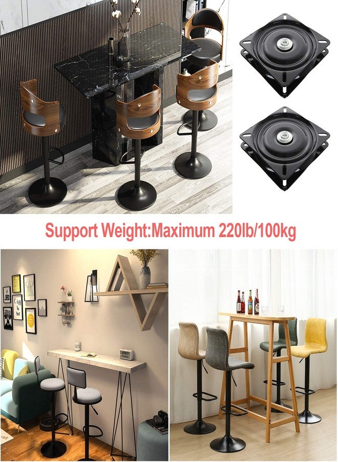 FengWu 2 Pack 6 inch Swivel Plate Bar Stool 360° Swivel Replacement Seat Swivel Base Square Rotating Swivel Plate for Recliner Chair & Bar Stool with 220 Pound Capacity - Image 5