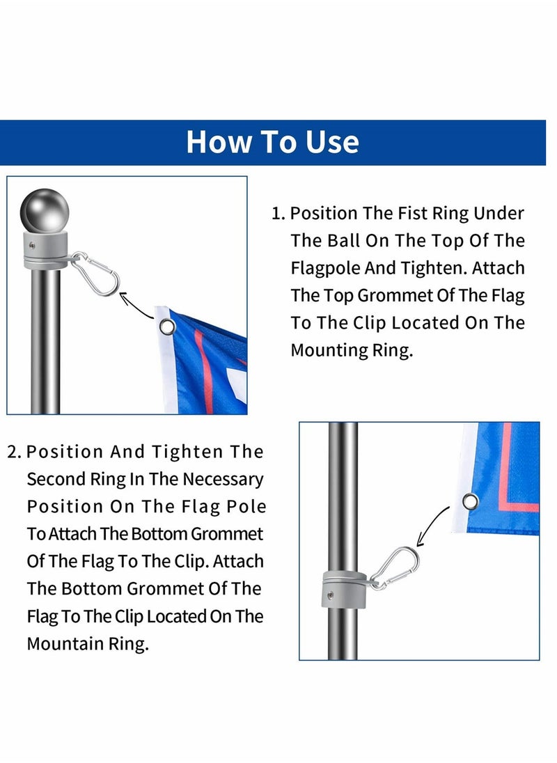 Flag Pole Rings, Aluminum Alloy Mounting Rings, 360 Degree Rotating Flagpole, Anti Wrap Flag Pole with Clip Hook, for 1 Inch Diameter Flag Pole 4 Pieces (Black) - pzsku/Z1D440C5250AF477C5FA8Z/45/_/1721011568/c90254e7-aa47-4210-9709-36118fe3698a