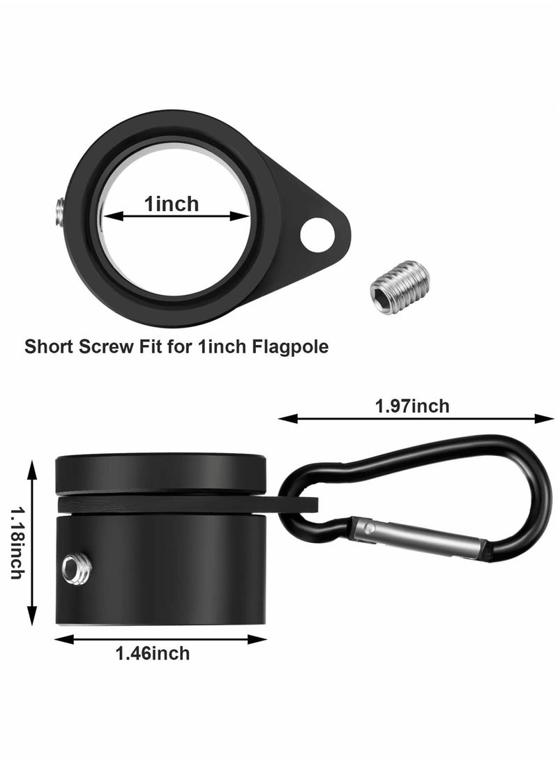 Flag Pole Rings, Aluminum Alloy Mounting Rings, 360 Degree Rotating Flagpole, Anti Wrap Flag Pole with Clip Hook, for 1 Inch Diameter Flag Pole 4 Pieces (Black) - pzsku/Z1D440C5250AF477C5FA8Z/45/_/1721011569/66bf84f7-d4fb-46b6-ab6c-a3aa46d8a3da