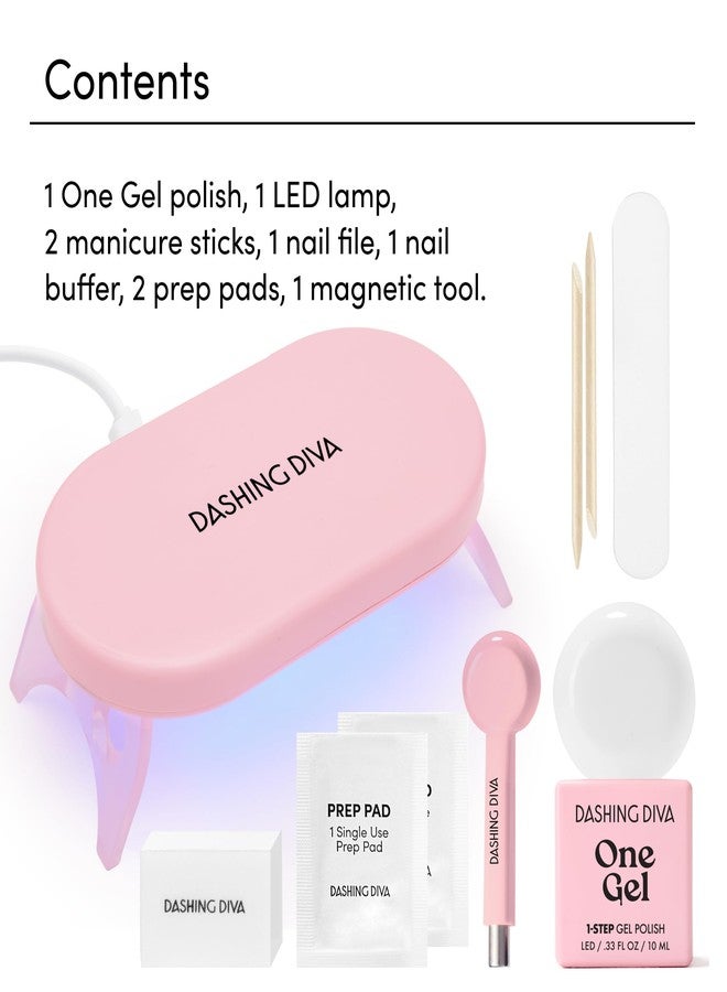 Dashing Diva One Gel Magnetic Starter Kit - Villainous - 3 in 1 Base Coat, Nail Color & Top Coat - Magnetic Polish - 9-Piece Manicure Set with LED Gel Lamp - Image 5
