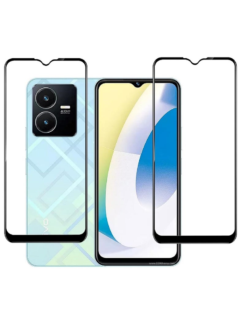 Super 2 Pieces Tempered Glass Screen Protector 5D Designed For vivo Y22s Full Glue Edge to Edge Full Screen Coverage And Bubble Free - Image 1