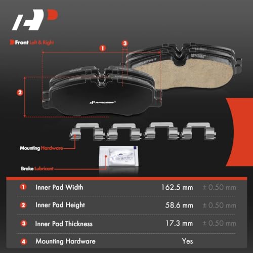 A-Premium Front Ceramic Disc Brake Pads Set Compatible with Land Rover Range Rover 2006-2009, Range Rover Sport 2006-2009, LR3 2005-2009, 4 Pcs - Image 5