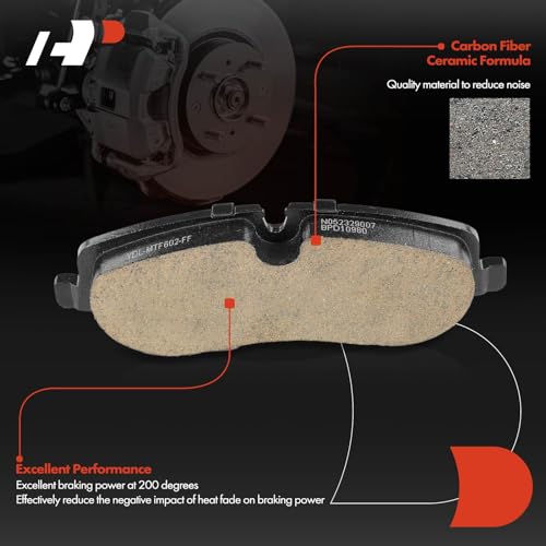 A-Premium Front Ceramic Disc Brake Pads Set Compatible with Land Rover Range Rover 2006-2009, Range Rover Sport 2006-2009, LR3 2005-2009, 4 Pcs - Image 3