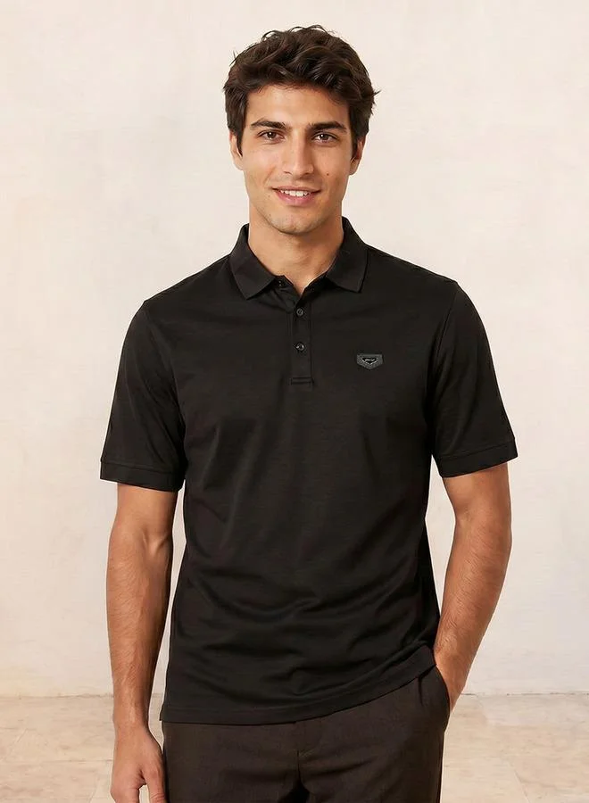 Iconic Iconic Short Sleeves Applique Mercerised Polo T-Shirt