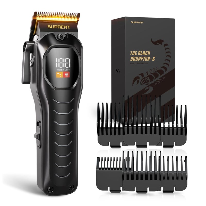 SUPRENT Mens Hair Clipper-Rechargeable Hair Cutting Kits with LED Display, Cordless Hair Clipper for Home Use & Barbers (Black) - Image 1
