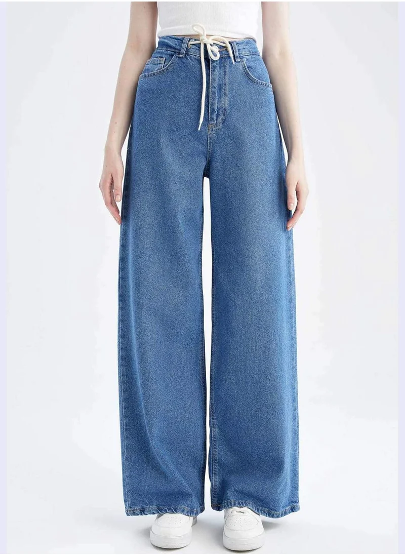 DeFacto High Waisted Tie Waist Culotte Jeans