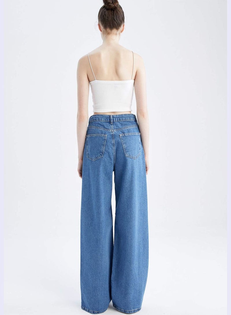 DeFacto High Waisted Tie Waist Culotte Jeans  - Image 5