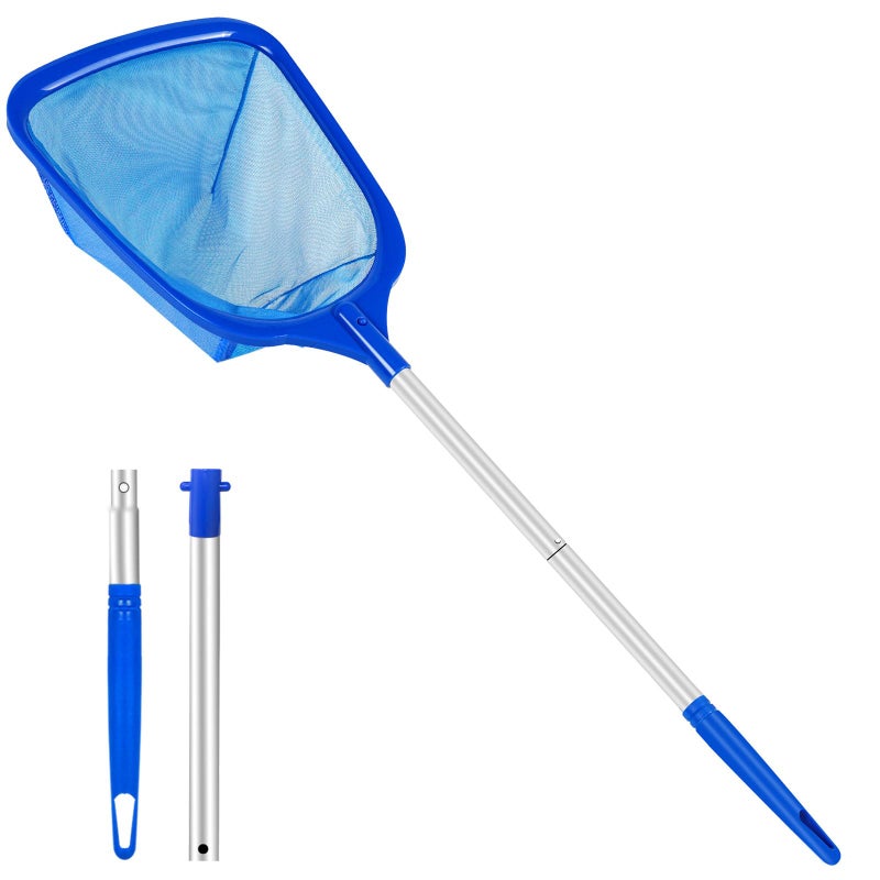 ROMIVO Hot Tub Pool Skimmer Net, Pond Net With 13'' Aluminum Pole, Deep Ultra Fine Mesh for Hot Tubs/Spas/fountain/Small Pools, Durable Aluminum Handle Leaf & Debris Cleaner for Above ground Inground Pool - Image 1