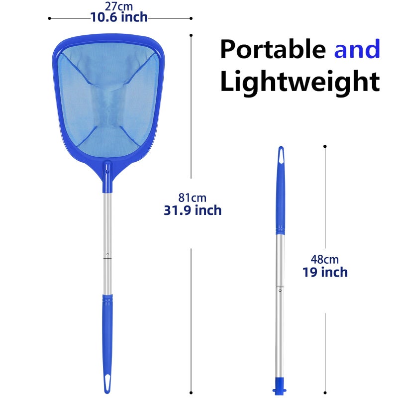 ROMIVO Hot Tub Pool Skimmer Net, Pond Net With 13'' Aluminum Pole, Deep Ultra Fine Mesh for Hot Tubs/Spas/fountain/Small Pools, Durable Aluminum Handle Leaf & Debris Cleaner for Above ground Inground Pool - Image 5