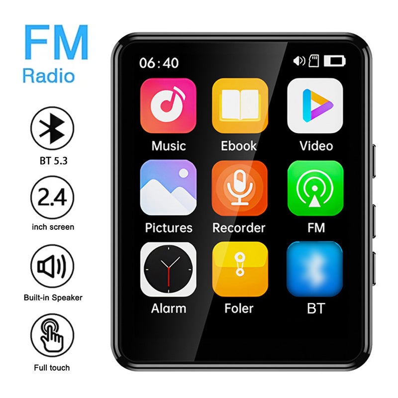 BT MP3 Player: 64GB, 2.4-Inch Full Touch Screen - Built-In BT 5.0, Built-In Speaker for Music Lovers, Outdoor Use, E-Book Reading - Image 4