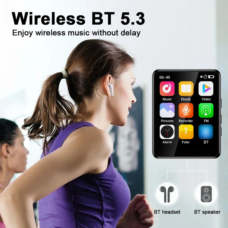 BT MP3 Player: 64GB, 2.4-Inch Full Touch Screen - Built-In BT 5.0, Built-In Speaker for Music Lovers, Outdoor Use, E-Book Reading - Image 5