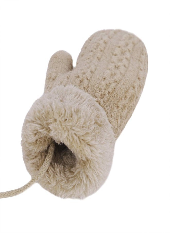 PURFUN Babies Winter Thick Knitted Gloves Cozy Warm Fleece Lined Stretchy Full Finger Gloves Toddler Girls Boys Outdoor Walking Travel Camping Ski Short Mittens Hands Warmer - Image 4