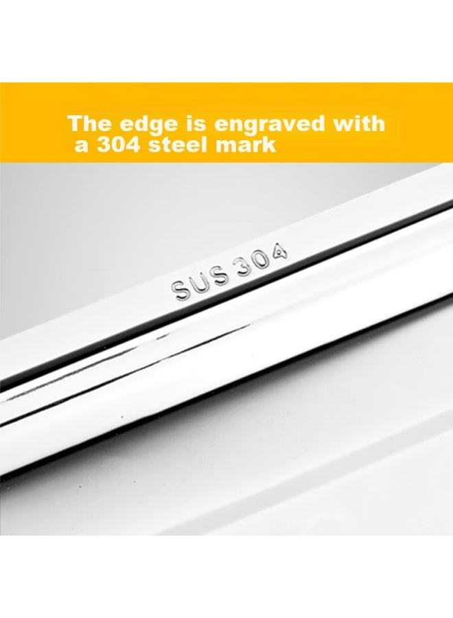 Yutai 304 Stainless Steel Rectangular Tray, Household Square Plate, Dining Plate, Fish Grilling Iron Plate, Steaming Tray 3627 - Image 3