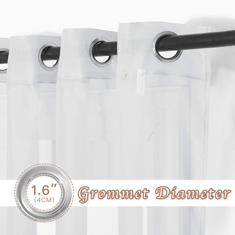 NICETOWN Sheer Curtains 84 Inches Long - Ring Top Solid Voile Window Draperies Elegant Panels for Guste Room (Light Gray, 2 Panels, W54 x L84 Inches) - Image 2