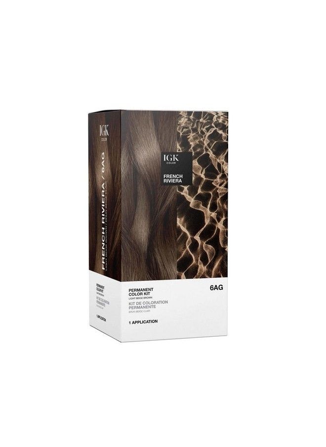 iGK Permanent Color Kit French Riviera Light Beige Brown 6Ag | Easy Application + Strengthen + Shine | Vegan + Cruelty Free + Ammonia Free | 4.75 Oz  - Image 2