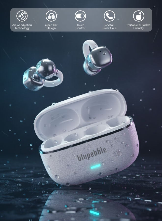 blupebble TuneFlow Wave Open Ear Ring True Wireless Earbuds Bluetooth 5.4 – Lightweight OWS Clip-On Wireless Earphones with Deep Bass, Touch Control & Waterproof Sports Design – Open Ear Headphones for Running, Workout, Gaming & Calls - Image 3