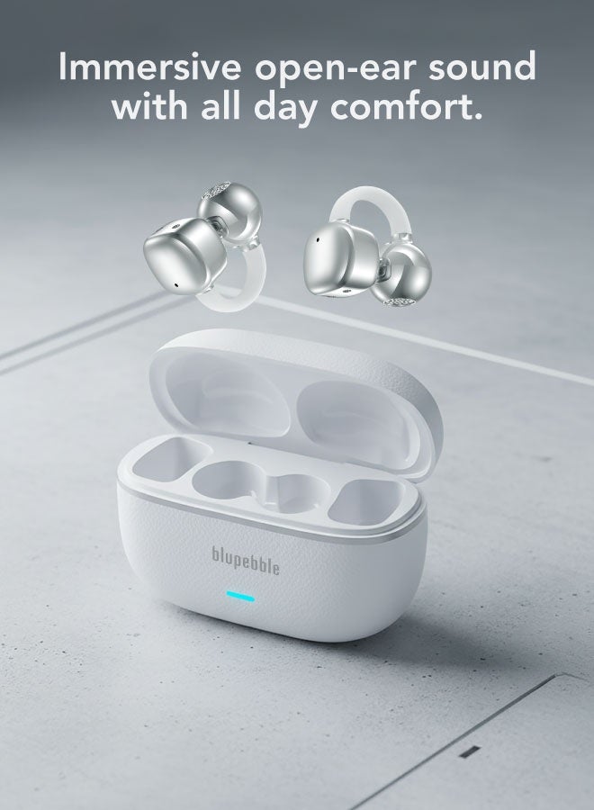 blupebble TuneFlow Wave Open Ear Ring True Wireless Earbuds Bluetooth 5.4 – Lightweight OWS Clip-On Wireless Earphones with Deep Bass, Touch Control & Waterproof Sports Design – Open Ear Headphones for Running, Workout, Gaming & Calls - Image 4