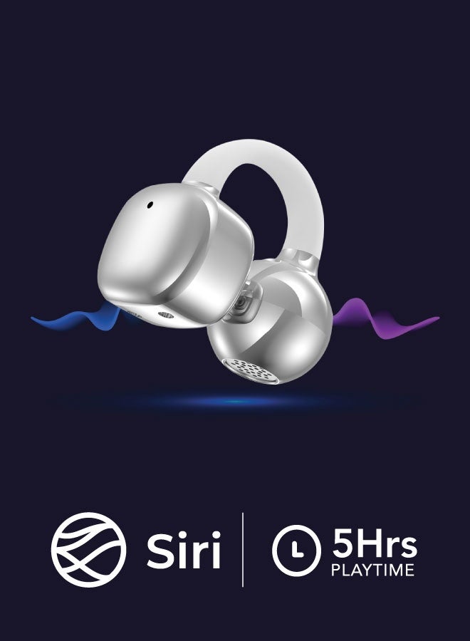 blupebble TuneFlow Wave Open Ear Ring True Wireless Earbuds Bluetooth 5.4 – Lightweight OWS Clip-On Wireless Earphones with Deep Bass, Touch Control & Waterproof Sports Design – Open Ear Headphones for Running, Workout, Gaming & Calls - Image 2