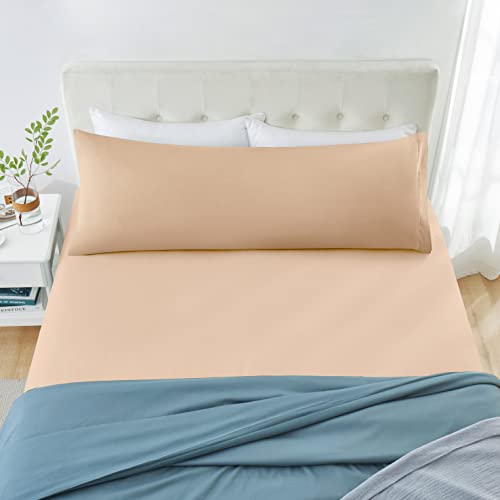MILVOWOC 2Pcs Brushed Microfiber Body Pillowcases - 20 x 48 Inch, Camel Pillow Case Set Non Slip Envelope Pillow Cover with Moisture Absorption and Anti-Wrinkle - Image 5