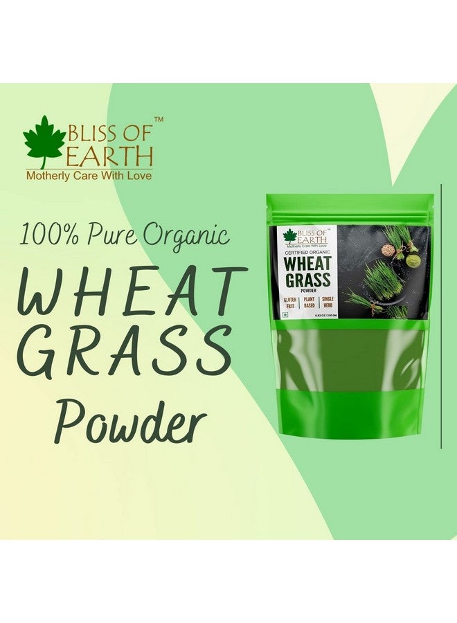 BLISS OF EARTH مسحوق عشب القمح العضوي من بليس أوف إيرث، مكمل غذائي سوبر فود 250 جرام - Image 2